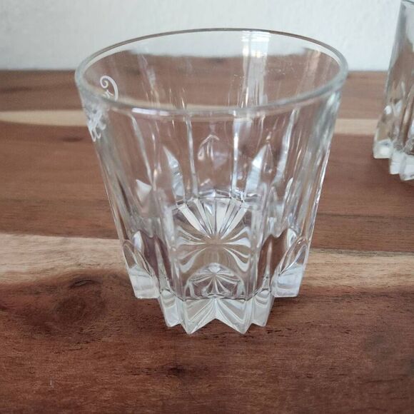 Crown Royal whiskey bourbon clear spiked geometric glass set of 2 barware drinki - Picture 2 of 6